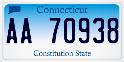 CT license plate AA70938