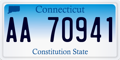 CT license plate AA70941