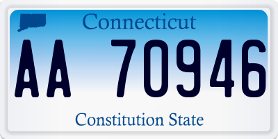 CT license plate AA70946