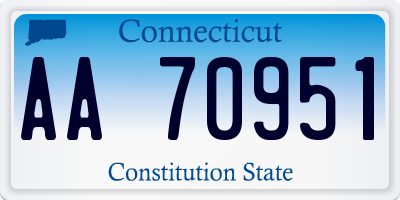 CT license plate AA70951