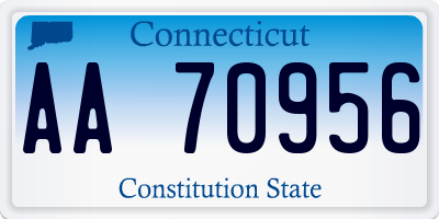 CT license plate AA70956