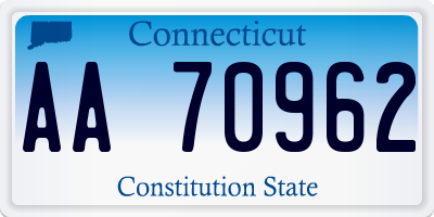 CT license plate AA70962