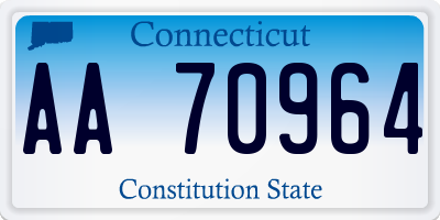 CT license plate AA70964