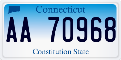 CT license plate AA70968
