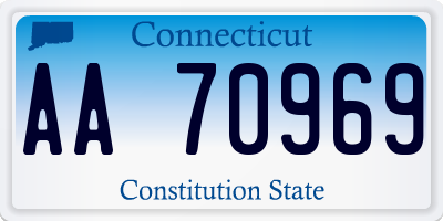 CT license plate AA70969