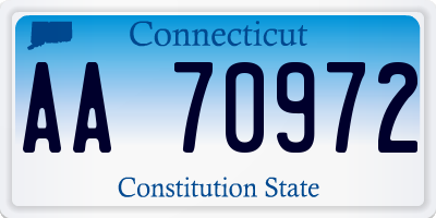 CT license plate AA70972