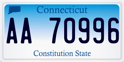 CT license plate AA70996