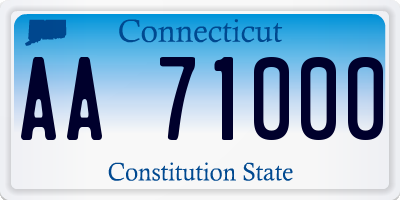 CT license plate AA71000