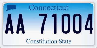 CT license plate AA71004