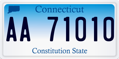 CT license plate AA71010