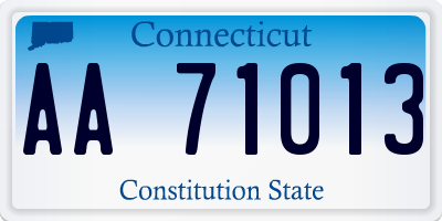 CT license plate AA71013