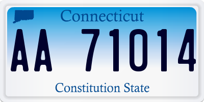 CT license plate AA71014