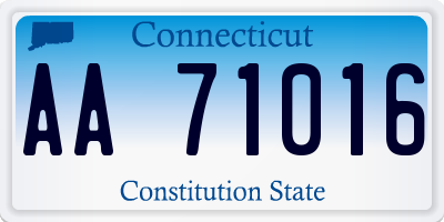 CT license plate AA71016