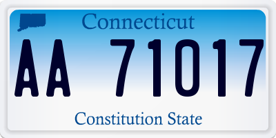 CT license plate AA71017