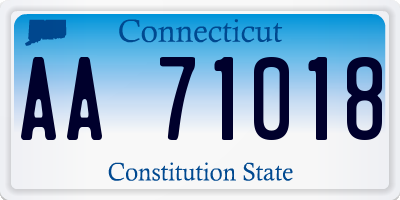 CT license plate AA71018