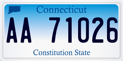 CT license plate AA71026
