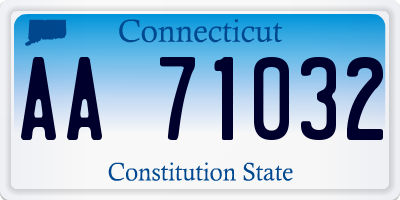 CT license plate AA71032