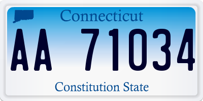CT license plate AA71034
