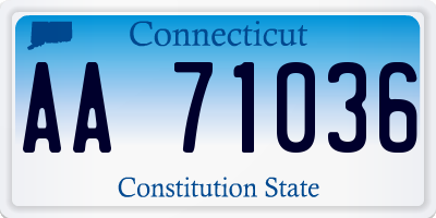 CT license plate AA71036