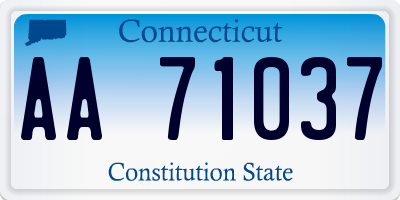 CT license plate AA71037