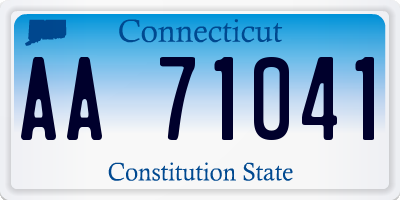 CT license plate AA71041