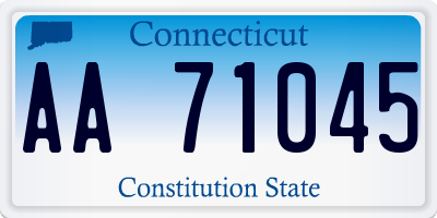 CT license plate AA71045