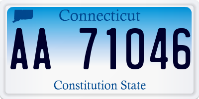 CT license plate AA71046