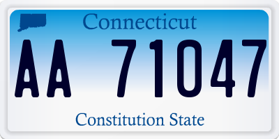 CT license plate AA71047