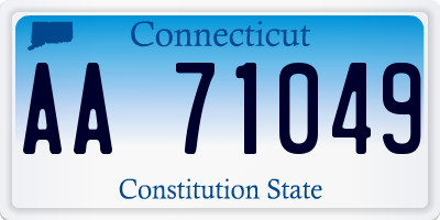 CT license plate AA71049