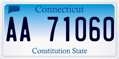 CT license plate AA71060