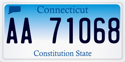 CT license plate AA71068