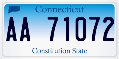 CT license plate AA71072