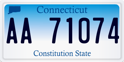 CT license plate AA71074