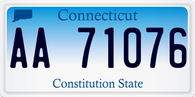 CT license plate AA71076