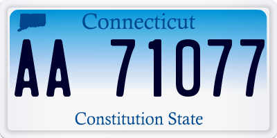 CT license plate AA71077