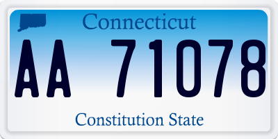 CT license plate AA71078