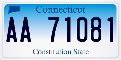 CT license plate AA71081