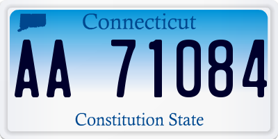 CT license plate AA71084