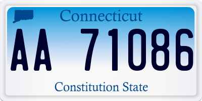 CT license plate AA71086