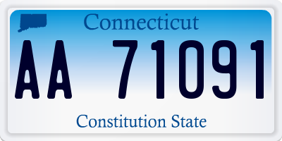 CT license plate AA71091