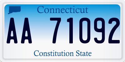 CT license plate AA71092