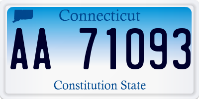 CT license plate AA71093