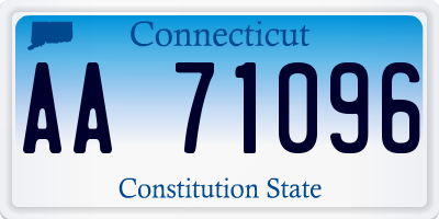 CT license plate AA71096