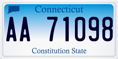CT license plate AA71098