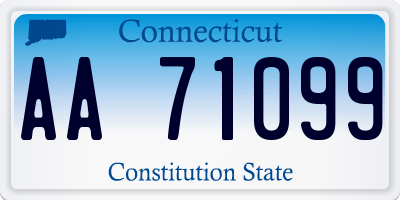 CT license plate AA71099