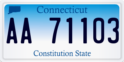 CT license plate AA71103