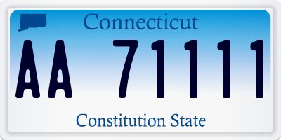 CT license plate AA71111