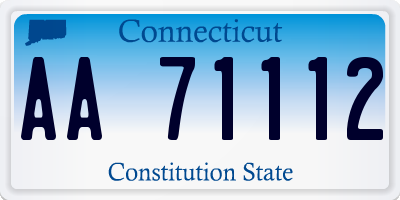 CT license plate AA71112