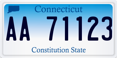 CT license plate AA71123
