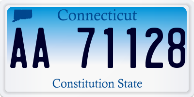 CT license plate AA71128
